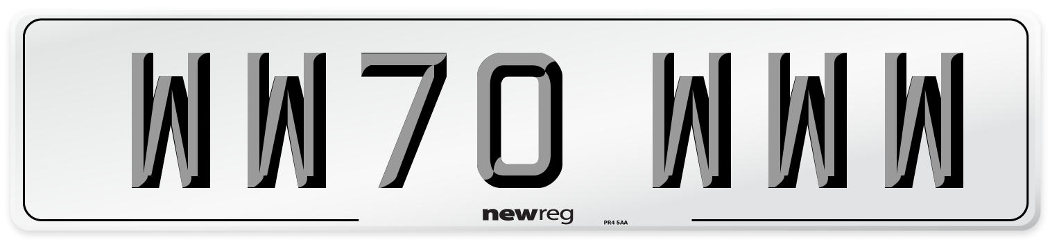 WW70 WWW Number Plate from New Reg